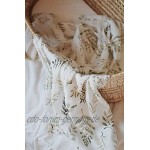 Mini Indians Baby Musselintuch Leaves als Pucktuch Decke und Spucktuch geeignet 120 x 120 cm Bambus Baumwolle