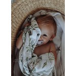 Mini Indians Baby Musselintuch Leaves als Pucktuch Decke und Spucktuch geeignet 120 x 120 cm Bambus Baumwolle