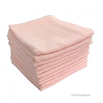 M.M.C. 10er Pack Mullwindeln | Spucktücher 100% Baumwolle Stoffwindeln & Mulltücher fürs Baby | ÖKO-TEX zertifiziert 80x70 cm 10 Rosa