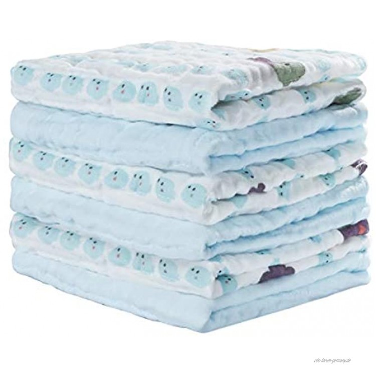 Yoofoss Baby Waschlappen 6er Spucktücher 30x30 cm Musselin Baumwolle Handtuch Weiche Babytücher Seiftücher Mulltücher Saugstark Gesichtstücher Badetuch Pflegetuch für Neugeborenes Baby Kinder