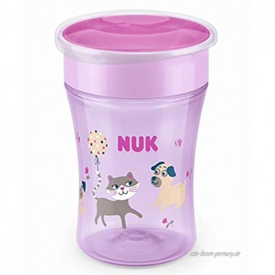 NUK Magic Cup Trinklernbecher 360° Trinkrand auslaufsicher abdichtende Silikonscheibe 8+ Monate BPA-frei koala rosa 230 ml