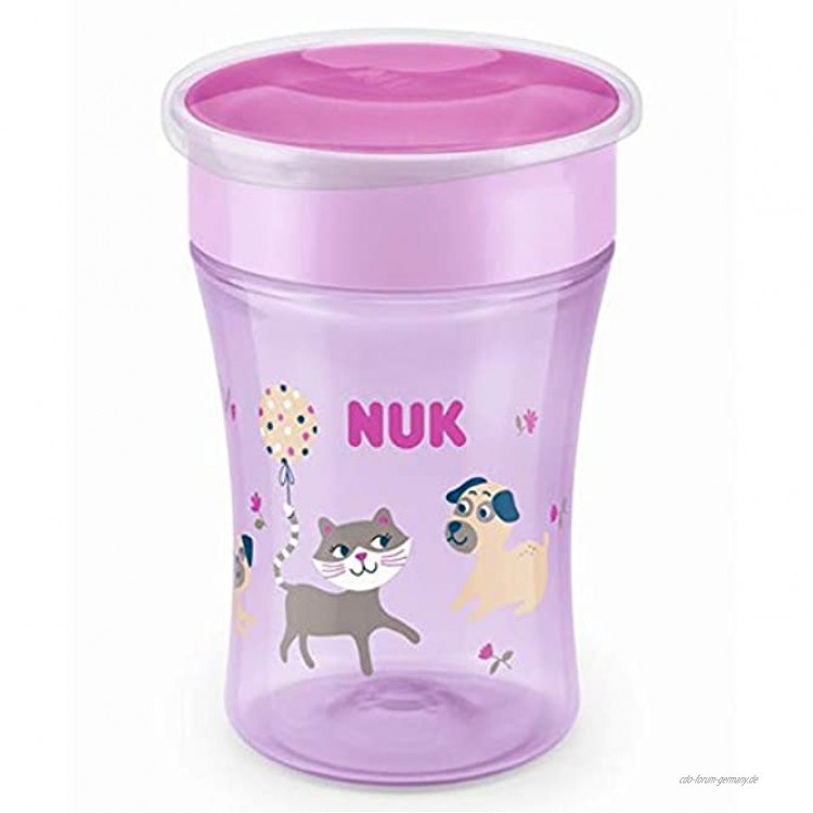 NUK Magic Cup Trinklernbecher 360° Trinkrand auslaufsicher abdichtende Silikonscheibe 8+ Monate BPA-frei koala rosa 230 ml
