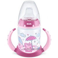 NUK Peppa Pig First Choice Trinklernflasche mit Temperature Control 150ml auslaufsicher BPA frei 6-18 Monate 1 Stück rosa