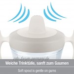 NUK Trainer Cup Trinklernbecher weiche Trinktülle auslaufsicher 6+ Monate BPA-frei 230ml gelb weiß