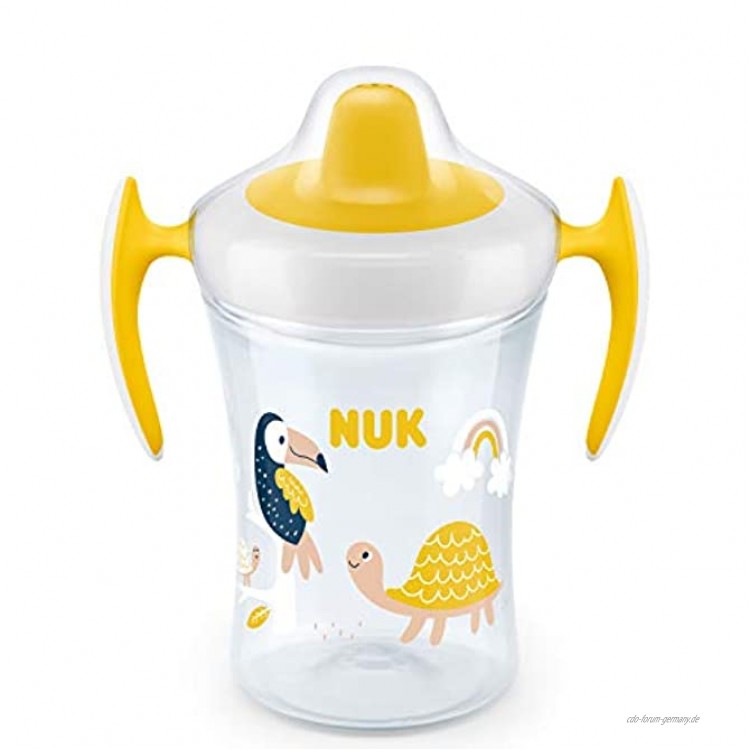 NUK Trainer Cup Trinklernbecher weiche Trinktülle auslaufsicher 6+ Monate BPA-frei 230ml gelb weiß