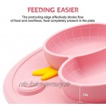 Baby Teller Rutschfeste Saugfütterungsplatte für Kleinkinder Babys Kinder Tischset mit Saugnäpfen BPA-frei FDA-geprüft Spülmaschinen-und mikrowellengeeignet Rose Ente