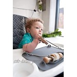 Baby Teller，Silikon Rutschfester Baby Tischset für mit saugnapf kinderteller und Kinder ，4 verstellbaren babysicheren Seilen kein BPA