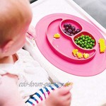 BESLIME Baby Teller Silikon Rutschfester Baby Tischset mit Saugnäpf für Baby Kleinkind und Kinder，Kinderteller passend für die meisten Hochstuhl-Tabletts 2PCS Blau und Pink