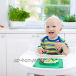 CarMa Kinderteller Geschirr Besteck Baby Teller rutschfest für Kleinkinder mit Saugnäpfen Tischset Spülmaschinen -und Mikrowellengeeignet grün gelb Grün