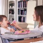 Dsaren Baby Teller Silikon Rutschfest Teller Saugnapf Tischset Kleinkinderplatte mit Löffel und Gabel BPA-freie für Kinder Esstische Hochstuhl Tablett Spülmaschine Mikrowelle Pink