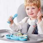 YOOFOSS Baby Teller Silikon Schalen Baby Kinder Tischset Rutschfest Babyteller mit Saugnäpf BPA-frei Babyteller Mikrowelle und Spülmaschinenfest für die Meisten Hochstuhl Tabletts