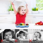 Yuccer Baby Teller Silikon Rutschfest Teller Saugnapf Tischset Kleinkinderplatte mit Spoon Platzdeckchen für Esstische und Hochstuhl Tablett Spülmaschine Mikrowelle BPA-freie blau