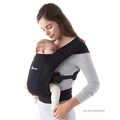 Ergobaby Babytrage für Neugeborene ab Geburt Extra Weich Embrace Bauchtrage Baby-Tragetasche Ergonomisch Schwarz