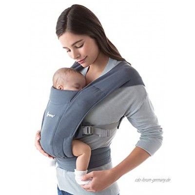Ergobaby Embrace Babytrage für Neugeborene ab Geburt Extra Weich Bauchtrage Baby Tragetasche Ergonomisch Oxford Blau