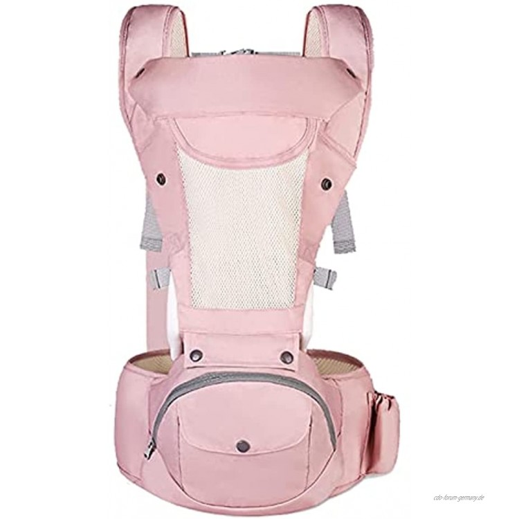 HLD Babybauchtragen Babytrage atmungsaktiv und bequemes Gesäß Babyträger für alle Jahreszeiten Multifunktionale Taille Hocker für Babys von 0-36 Monaten geeignet Babybauchtragen Color : Pink