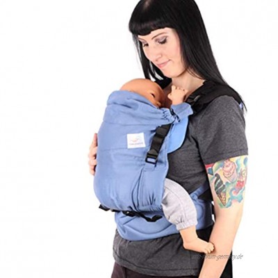 SCHMUSEWOLKE Comfort Babytrage Neugeborene und Kleinkinder Riverside BIO-Baumwolle Babysize 0-12 Monate 3-12 kg Bauch-und Rückentrage