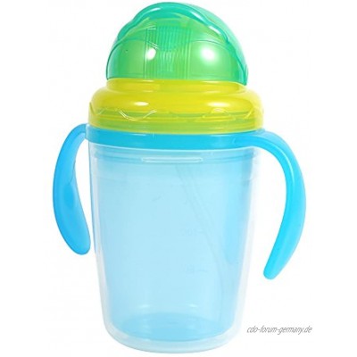 BYARSS Neugeborene Babyflaschen 1Pc Bunte 230ml Neugeborene Flasche Baby Strohbecher Säuglings-Trinkflasche mit DoppelgriffenBlau