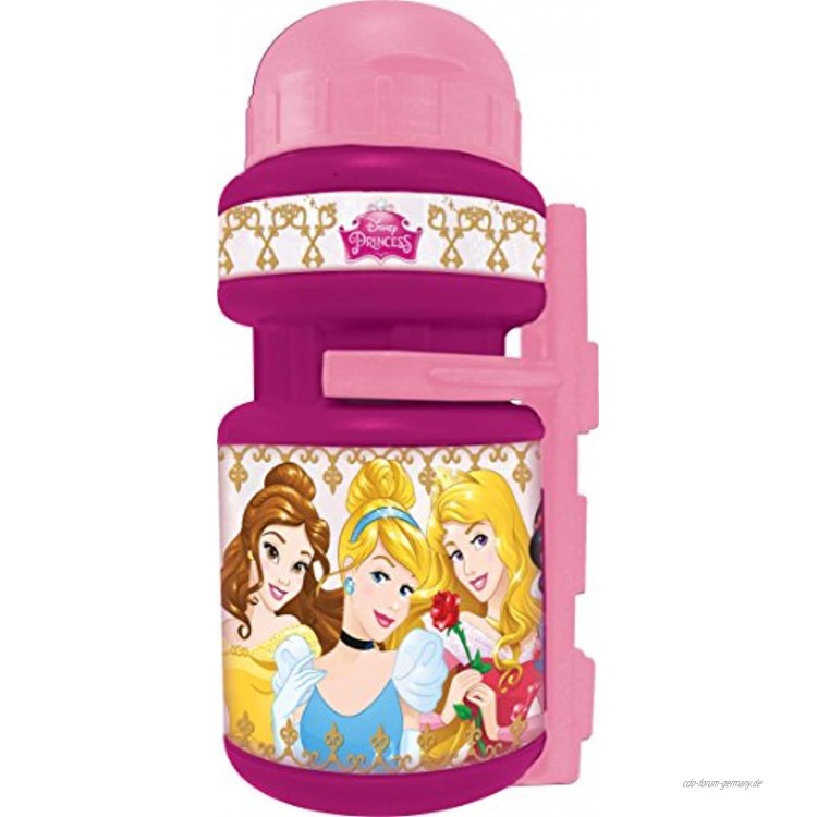 Disney Mädchen Princess Fahrradtrinkflasche mit Halter für Kinder Rosa