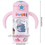 Gedourain Trinkflasche DIY Sticker Strohbecher mit Strohhalm fürs Büro für Babyspink