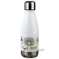 GRAZDesign Trinkflasche Kinder Kinderflasche personalisiert mit Namen für Kindergarten Schule Ausflüge Isolierflasche Hello Tiere 350ml