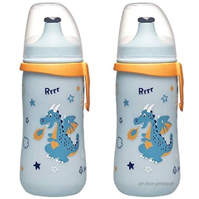 NIP Kinderflasche Kinder Trinkflasche 330 ml kids cup sportflasche mit Push-Pull 2 Stk. Boys made in Germany