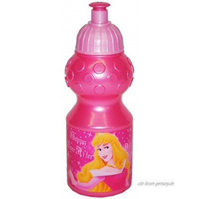 Trinkflasche Disney Prinzessin Flasche 350 ml auslaufsicher Kunststoff Plastikflasche für Kinder Fahrradflasche Mädchen Princess Belle Cinderell