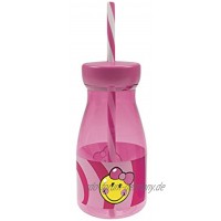 zak! Smiley Girl Trinkflasche mit Strohhalm pink 36 cl