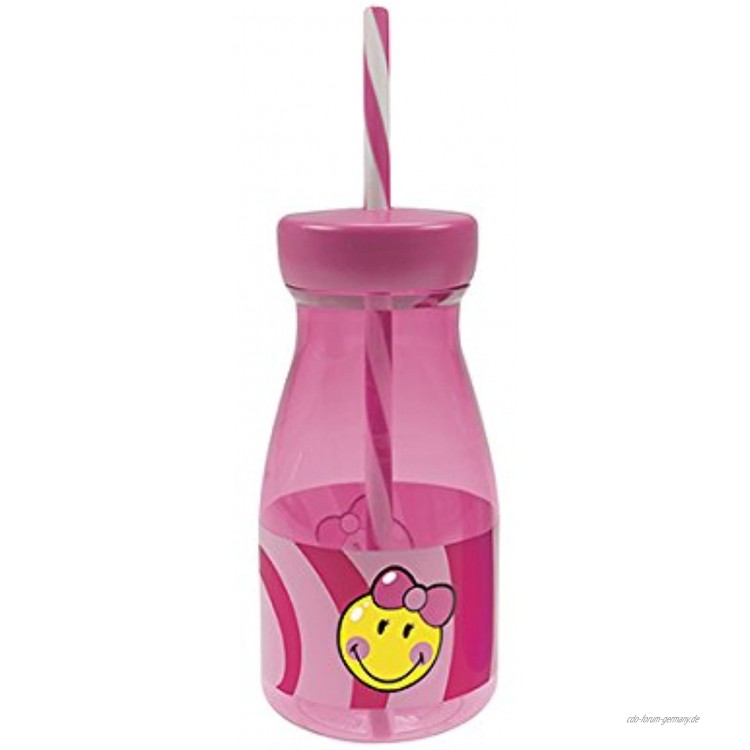 zak! Smiley Girl Trinkflasche mit Strohhalm pink 36 cl