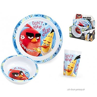 Lulabi Packung mit 3 Stück Kindern Pp Angry Birds Tischdekoration Melamin mehrfarbig