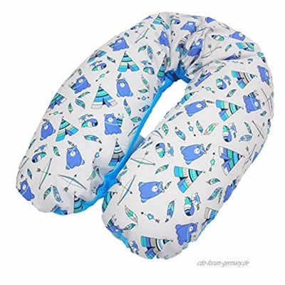 Babymajawelt® Stillkissen mit Perlenfüllung ver. Designs EPS Microperlen Schwangerschaftskissen Perlenfüllung ca. 190 x 64 cm TiPi blau