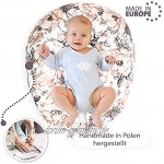 Stillkissen Schwangerschaftskissen zum Schlafen Seitenschläferkissen Lagerungskissen für Baby XXL Pregnancy Pillow Oeko-Tex Wilde Rose auf Weiß