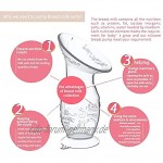 Bestele Brustpumpe Manuelle 100ml Muttermilchauffänger Rettet Muttermilch Silikon Milchpumpe Stillen BPA Frei Milch Saver Saug Handpumpe Saugfuss für Breastfeeding 100ml+lid