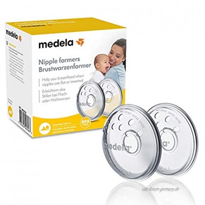 Medela Brustwarzenformer – Formt umgekehrte oder flache Brustwarzen zur Vorbereitung auf das Stillen – BPA-frei – Einheitsgröße für alle Mütter – 2er-Pack