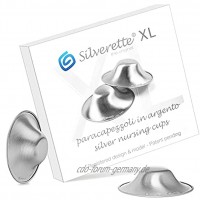 Silverette Silberhütchen aus purem Sterlingsilber Still-Hütchen gegen wunde & entzündete Brustwarzen Brustwarzen-Schutz für stillende Mütter XL