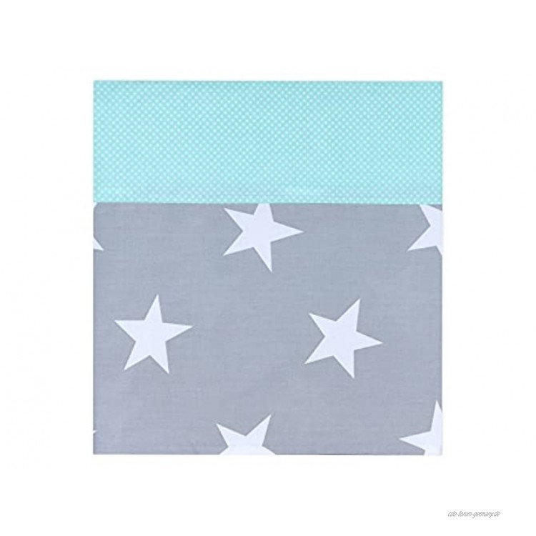 KraftKids Stilltuch große weiße Sterne auf Grau weiße Punkte auf Mint großer Still-Schal für Mütter als Sichtschutz handgefertigt 100% aus Baumwolle Umfang: 160 cm Breite: 42 cm