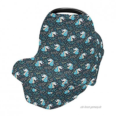 Mnsruu Baby Stilldecke für Stillen Baby Autositzbezug Einhörner Hochstuhlbezug Einkaufswagen-Abdeckung