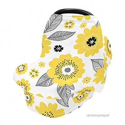 Mnsruu Gelbe Blumen Baby Autositzbezug Baby Stillbezug für Stillen Hochstuhl Abdeckung Einkaufskorb Abdeckung