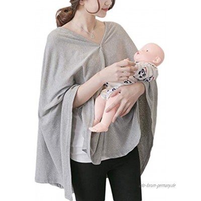 ZAYZ Atmungsaktive Sicherste Baumwollhülle Stillen Mutterschaftsschal Poncho mit Knöpfen Leichter Schal Poncho Color : Gray