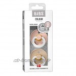 BIBS Colour Night Schnuller 2er-Pack BPA-frei Kirschform Nippel. Naturkautschuk Latex Größe 2 6-18 Monate Blush NIGHT Vanilla NIGHT