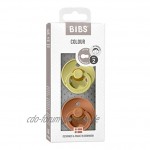 BIBS Colour Schnuller 2er-Pack BPA-frei Kirschform Nippel. Naturkautschuk Latex Größe 2 6-18 Monate Meadow Earth