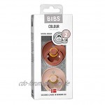 BIBS Colour Schnuller 2er-Pack BPA-frei Kirschform Nippel. Naturkautschuk Latex Größe 2 6-18 Monate Woodchuck Blush