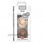 BIBS De Lux Schnuller 2er-Pack BPA-frei Kirschform Nippel. Silikon Einheitsgröße 0-36 Monate Vanilla Dark Oak