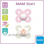 MAMSkin Soft Silikon Schnuller Start speziell für Früh- und Neugeborene extra klein 0-2 Mo. Girl 4er Set inkl. 2 Sterilisiertrasportboxen