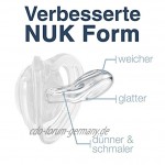 NUK Freestyle Silikon Schnuller mit Namen bedruckt Größe 1 0-6 Monate 3 Stück violett
