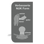 NUK Starlight Namensschnuller Silikon Größe 1 0-6 Monate 3 Stück Schnuller mit Namen blaugrau