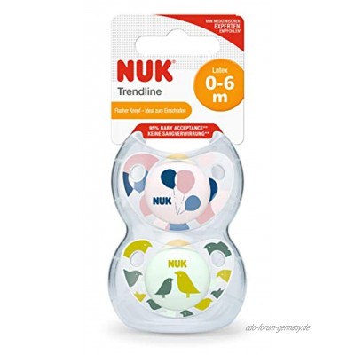 NUK Trendline Day Set mit 2 Schnullern für Mädchen Mehrfarbig 0-6 Monate