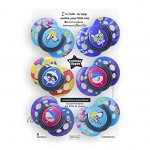 Tommee Tippee Beruhigungssauger Fun Style symmetrische kiefergerechte Form BPA-freies Silikon 6-18m 6 stück mehrfarbig