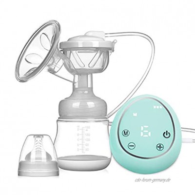Elektrische Milchpumpe Brustpumpe Einzel Muttermilch Abpumpen inkl. Schnuller aus Silikon mit Massage & Absaugung Grün-EINWEG
