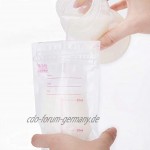 Exceart 30 Stück Muttermilch Aufbewahrungsbeutel Reißverschluss Dichtung Auslaufsicher Stillen Milchbeutel Brustbehälter Beutel zum Stillen 80Ml