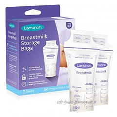 Lansinoh Aufbewahrungsbeutel für Muttermilch 50 Stück praktische Aufbewahrungsbeutel für Milch zum Stillen
